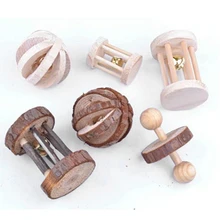 Молярные жевательные игрушки для попугая набор тренировочных мячей дерево мини игры уход за зубами хомяк маленькие животные колокольчик птицы кролик