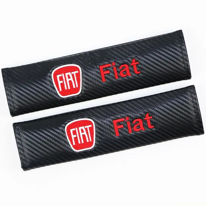 

Carbon Fiber Car Seat belt cover car styling for Fiat Panda Bravo Punto Linea Croma 500 595 Car-Styling Badge Accessories