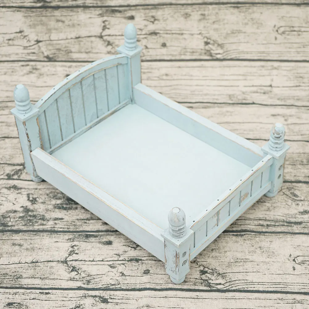 

Gift Vintage Infant Posing Photography Prop Bed Wooden Newborn Baby Crib Studio Photo Accessories Mini Background