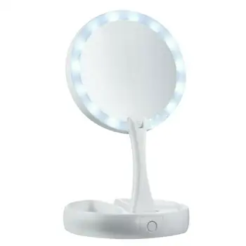 

Mirrors Mirror Lamp Table Mirror Makeup Mirrors 90 ° Rotation Bathroom Beauty LED Lighted Touch Control Adjustable Brightness