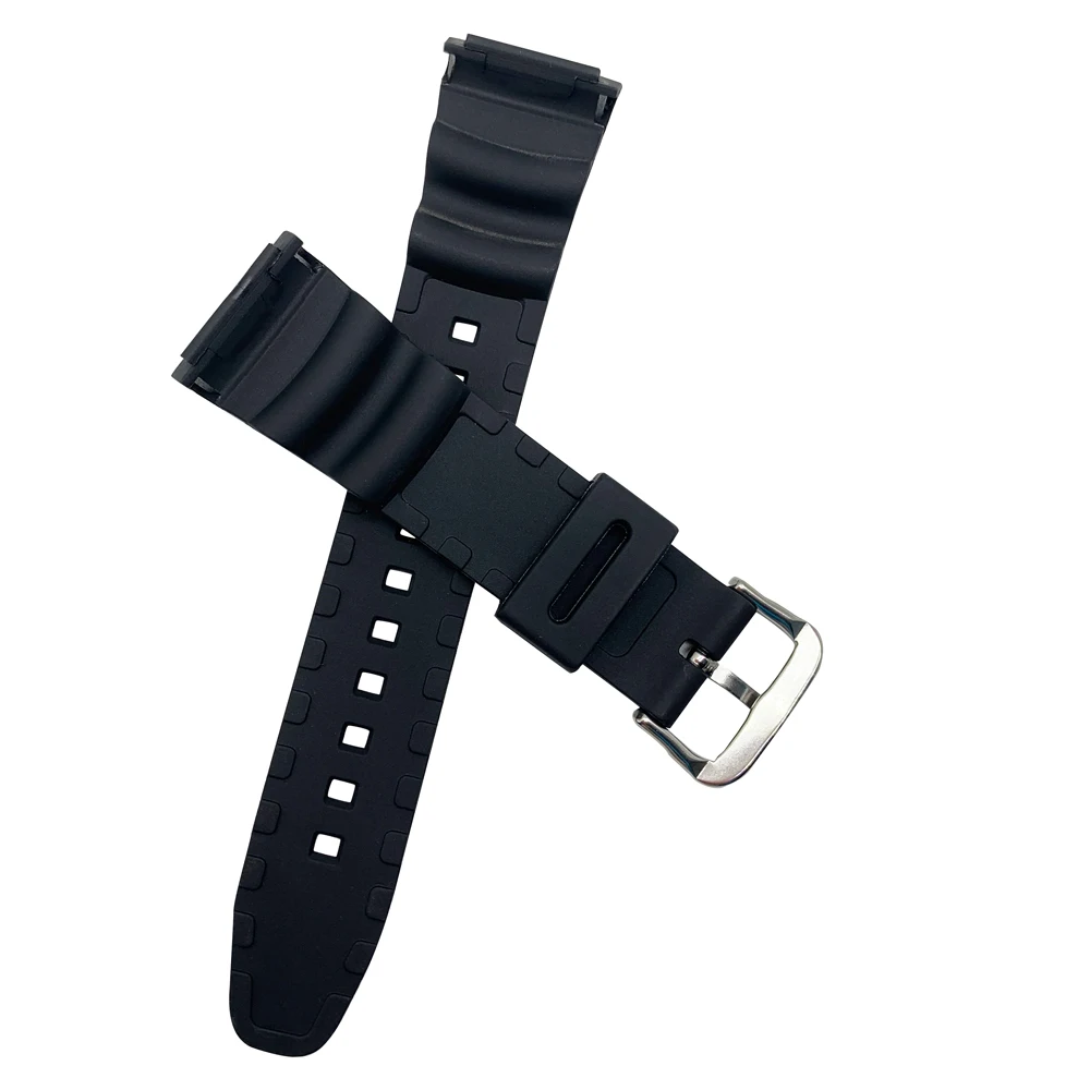 Silicone Watchband Women Men Black Sport Diving Watch Band Strap With Stainless Steel For SGW-100 Samrt Watch+ Tool