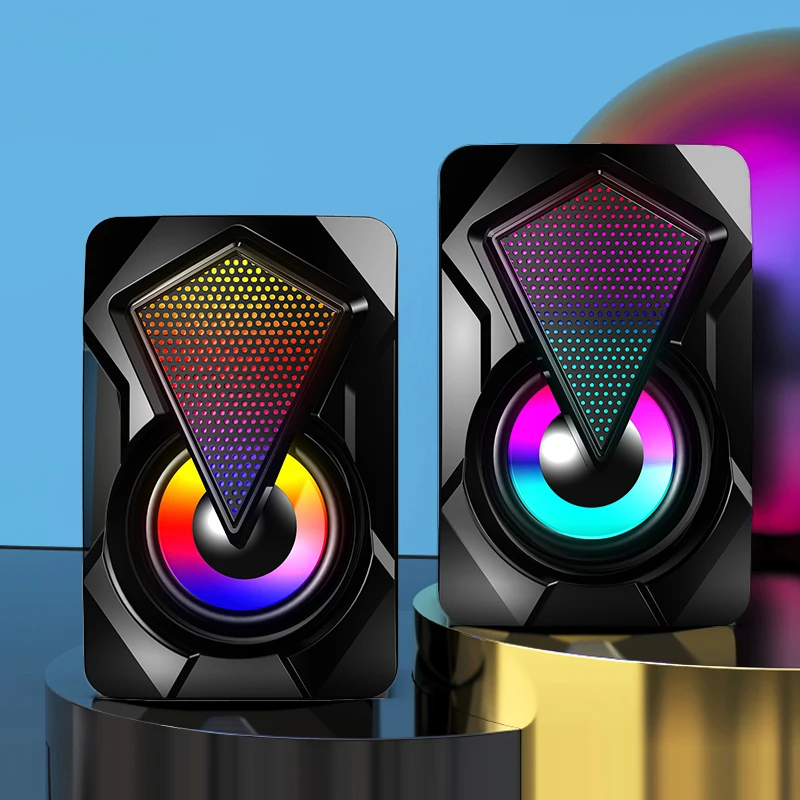 

Portable USB Wired Computer Speakers Bass Stereo Subwoofer Colorful LED Light Laptop Smartphones MP3 For Mobile Smartphone