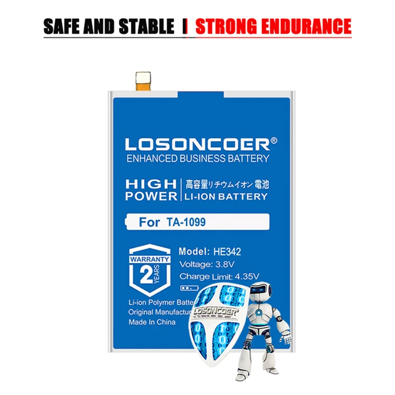 LOSONCOER 4300mAh HE 342 HE342 батареи для телефона Nokia X6 2018 6 1 Plus TA 1099 X5 1109 5 сменная