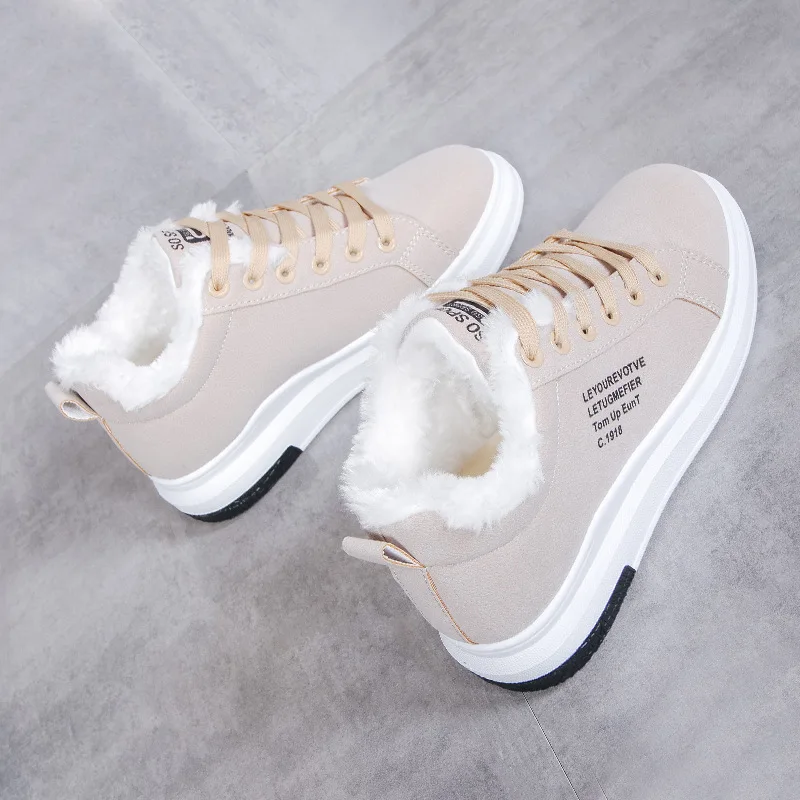 

Athletic Shoes WOMEN'S Shoes Autumn & Winter plus Velvet White Shoes Student Korean-style Versatile Cotton-padded Shoes Casual S
