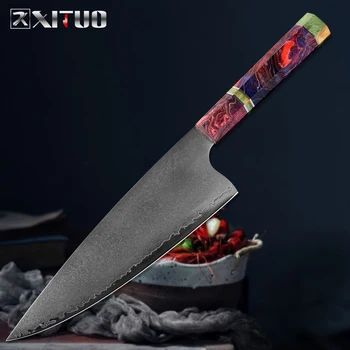 

XITUO Damascus Steel Chef Knife 67-layer Professional Japanese Cleaver Kiritsuke Gyuto Utility Slaughter Knife Cooking Tools NEW