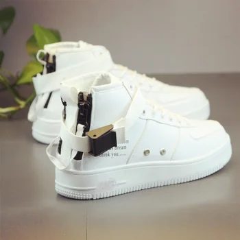 

High-top thick bottom lace-up casual white shoes women 2020 new wild fashion women's shoes large size 35-44 sports shoes