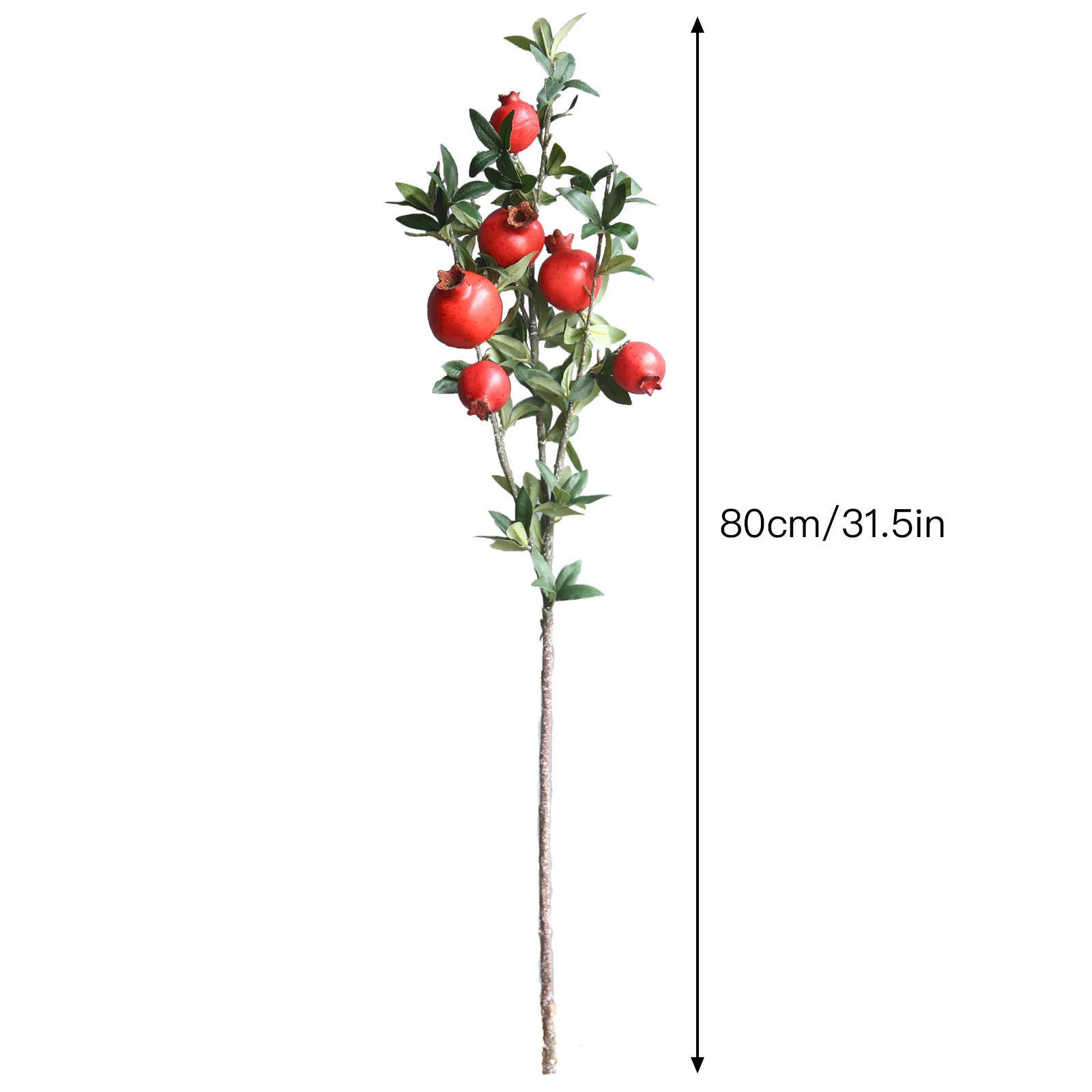 80cm 6 Head Artificial Pomegranate Branch Foam Simulation Fruit Fake Berries Home Wedding Vase Decoration Photograph Prop