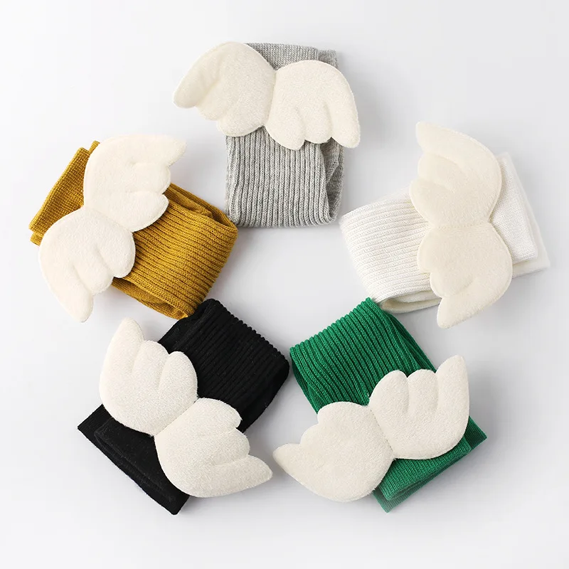 Children's cotton socks Fashion Kids Girls angel wings School socks 3-5-8-12 years old baby long tube socks