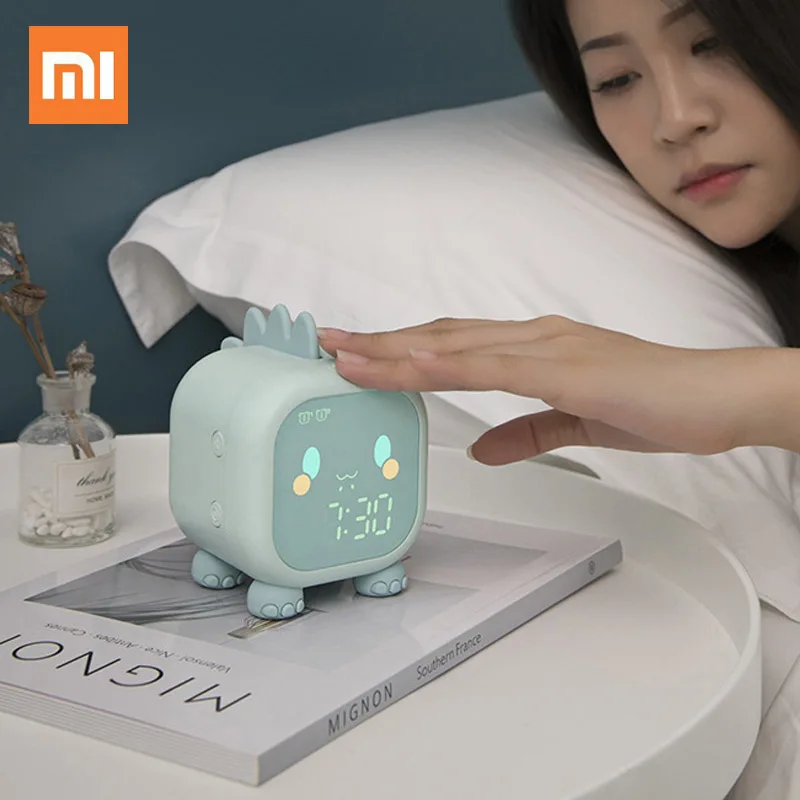 Xiaomi Led Cartoon Alarm Clock Voice Control Timed Night Light Kids Sleep Training Desktop With Temperature Display | Бытовая техника