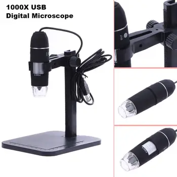 

1000X 800X Pixel Glassesa Mini USB Digital Microscope 8LEDs 2MP Electronic Microscope Endoscope Camera Magnifier Lift Stand