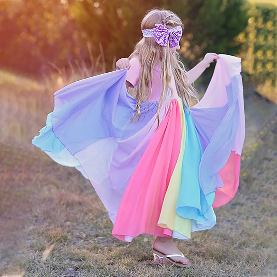 rainbow dress for 5 year old