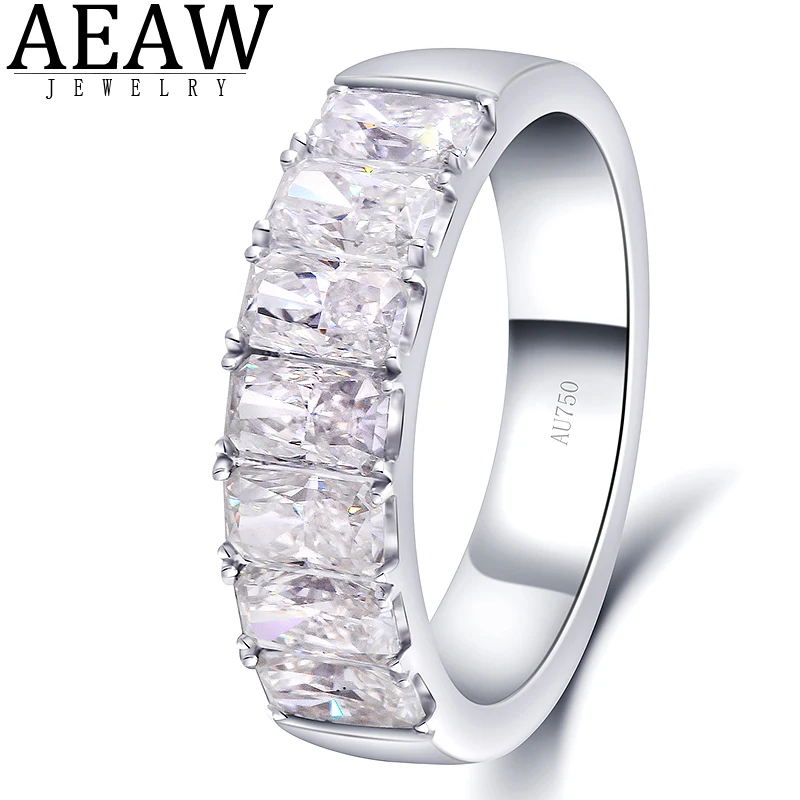 2.1ctw 3X5 mm DE Color Radiant Cut 7PCS Stone Moissanite Wedding Band