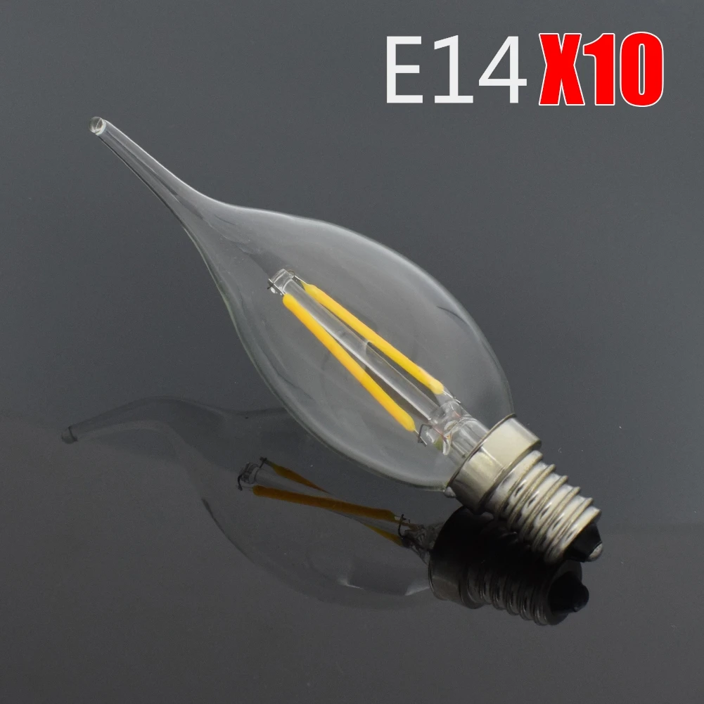 E14 Flame Shape E27 E14 4W 8W СВЕТОДИОДНЫЙ лампы в форме свечи лампы накаливания для хрустальная люстра светильник накаливания заменить 110V 220V энергосберегающий светильник - Испускаемый цвет: E14 Flame Shape