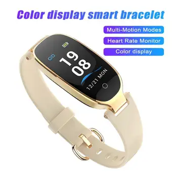 

S3R 0.96IN Screen 90mA Female Fashion Smart Watch Sleep Heart Rate Music Player Remote Camera Anti-lost Sports Smart Bracelet