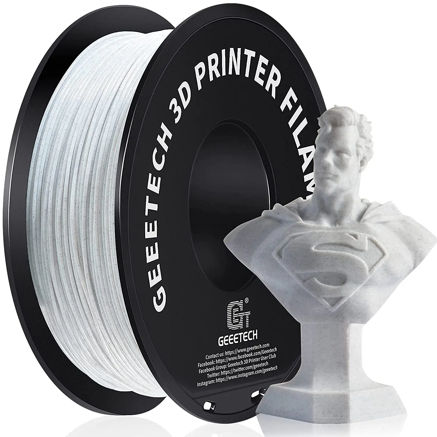 Geeetech PLA Silk Filament 1kg 1.75mm 3D Printer Plastic Material, Accuracy +/- 0.03mm, multiple colour, Fit Most FDM Printer 