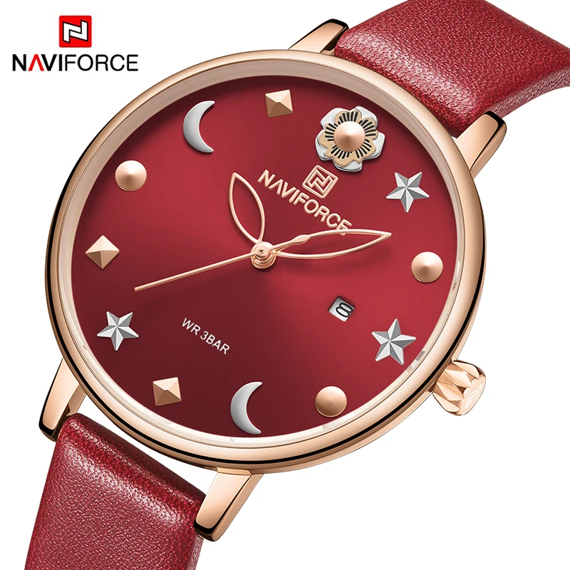 Часы наручные NAVIFORCE женские кварцевые брендовые Роскошные водонепроницаемые