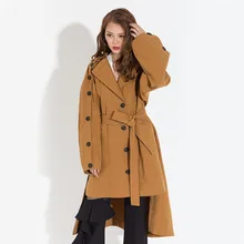 Новые продукты, осенний дизайн, с разрезом, с большими рукавами, с короткими передними дужками, на шнуровке, осенние листья, желтый, чистый хлопок, Mo