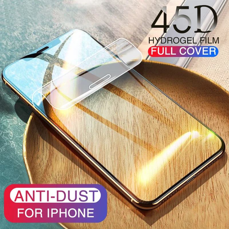 

45D Full Cover Soft Hydrogel Film For iPhone X XR XS MAX Screen Protector For iPhone 6S 6 7 8 Plus Protective Film ( Not Glass )
