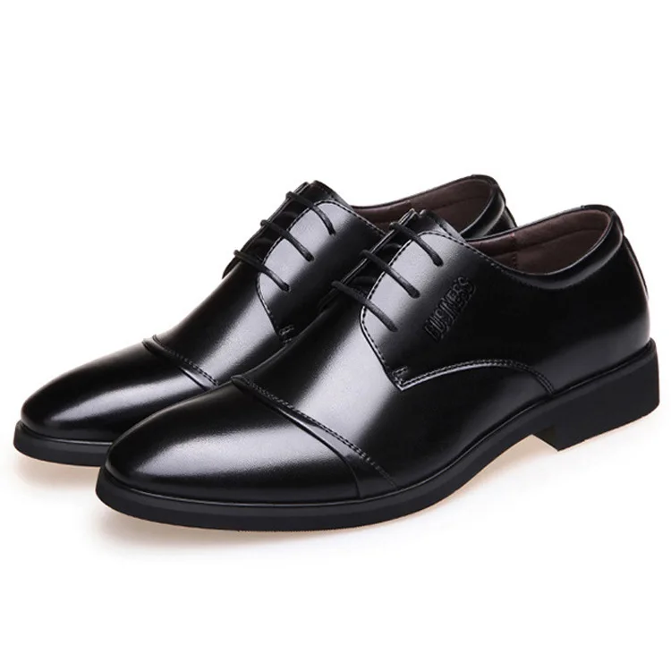

38~48 Large Man Italian Synthetic Dress Leather Shoes Brown Pointed Toe Formal Wedding Suit Shoes Lace Up British Business Shoe