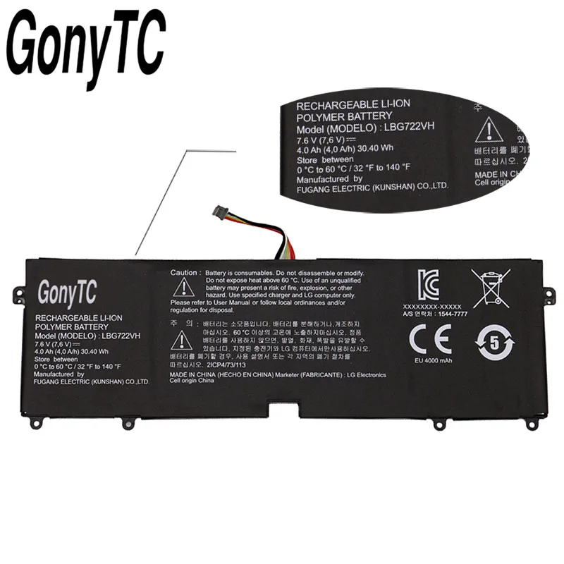 Bateria para lg Gonytc Genuine 14z950 14z950-a Eac62718301 Lbp7221e 13z940 Lbg722vh 13zd940-gx58k - Imagem 3