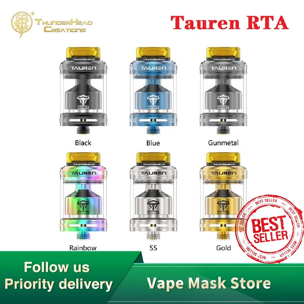 Оригинал THC Tauren RTA 2 мл/4 5 мл с 26 микро шестигранными медовыми отверстиями и одной