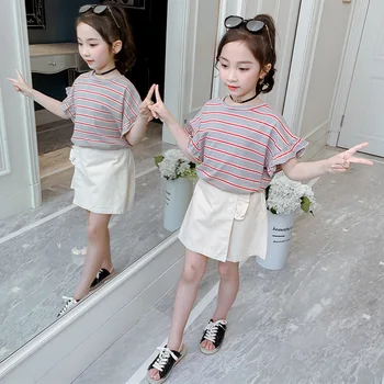

Summer Girls Clothes Set Baby Kids Girl Clothing Children Outfits Striped T-shirt + Shorts 2Pcs Suits Girls Casual Tracksuit
