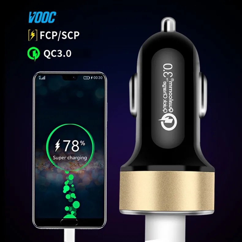 5А автомобильное двойное USB зарядное устройство Быстрая зарядка QC3.0 VOOC DASH мобильный телефон 2 порта Зарядка для iPhone samsung планшет MTK автомобильное зарядное устройство