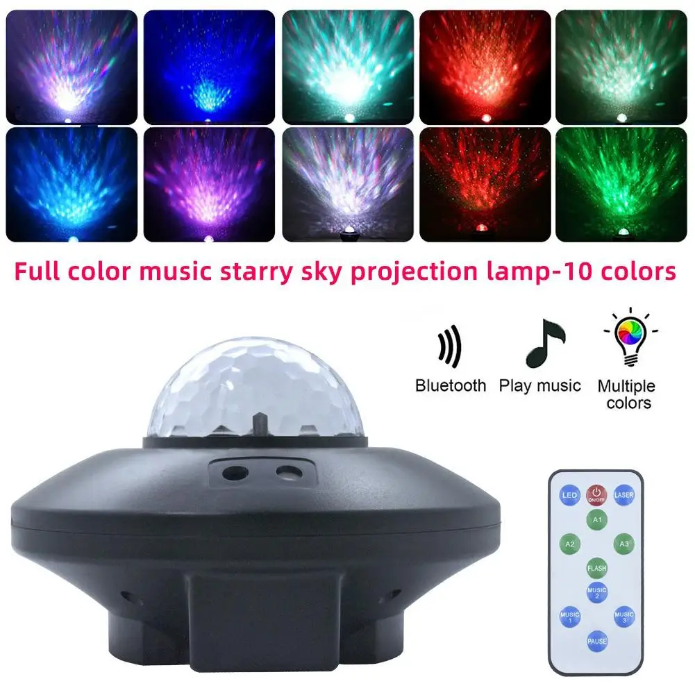 

LED Bluetooth Starry Sky Ocean Wave Night Light Music Projector Home Party Lamp