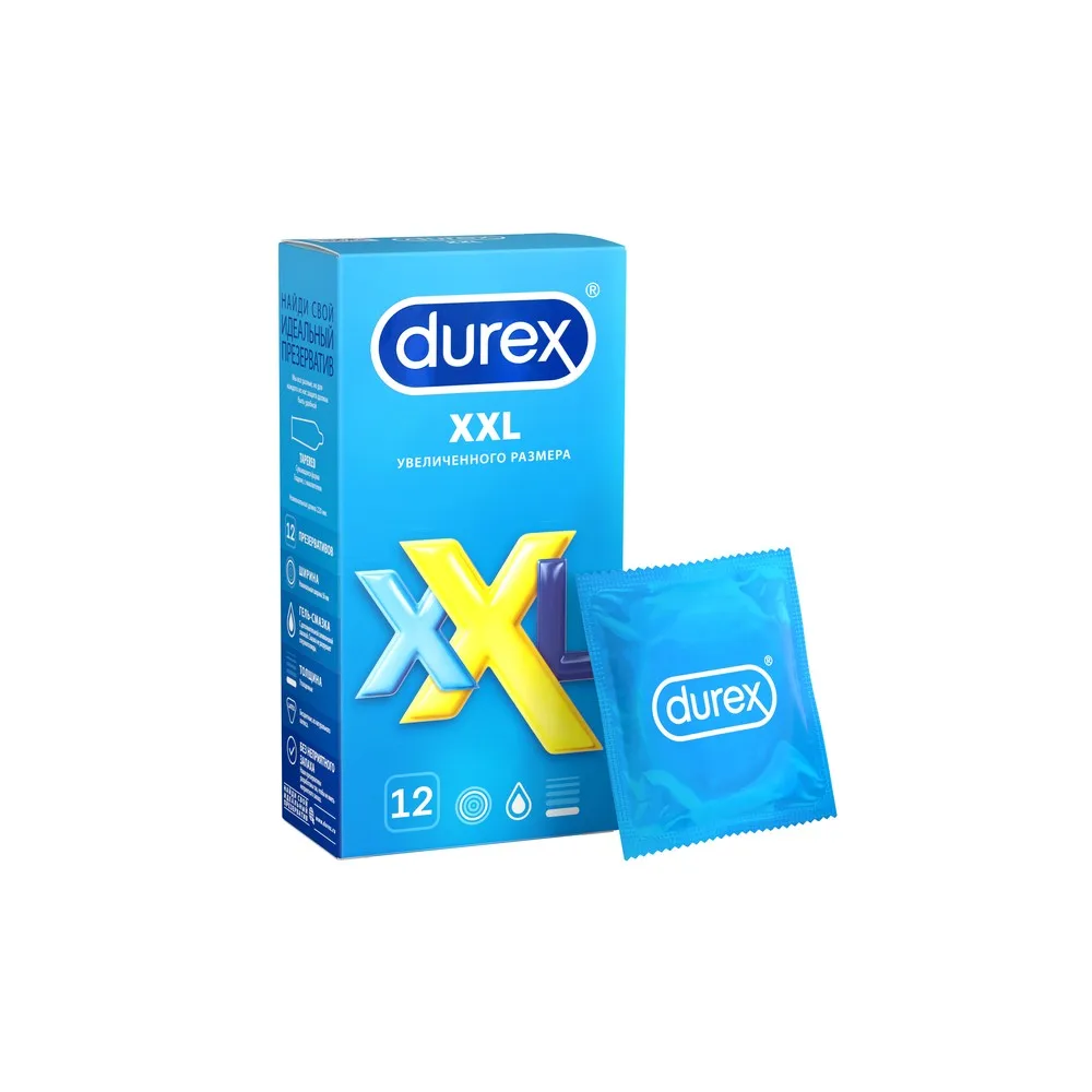 Презервативы DUREX XXL увеличенного размера 12 шт | Красота и здоровье