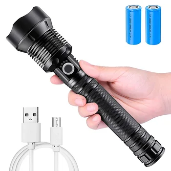 

Powerful XHP70 LED Flashlight Zoomable Brightest Torch with 26650 Battery 3 Modes Searchlight For Outdoor or Home Emergency