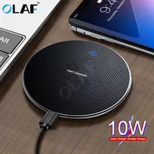 OLAF 10W Qi Wireless Charger for iPhone 11 Pro Xs Max X 8 Plus USB Fast Charger Pad For Samsung S8 S9 S10 Plus Note 10 9 Note 8