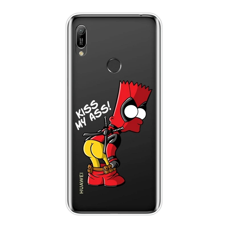 Чехол для телефона huawei Y9 Y7 Y6 премьер-профессионал мягкий силиконовый Homer J. Симпсон Забавный аниме задняя крышка для huawei Y5 Y6 Y7