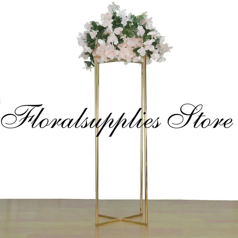 New design hollow flower stand Metal Floor Vase Table Centerpiece For Wedding Decoration