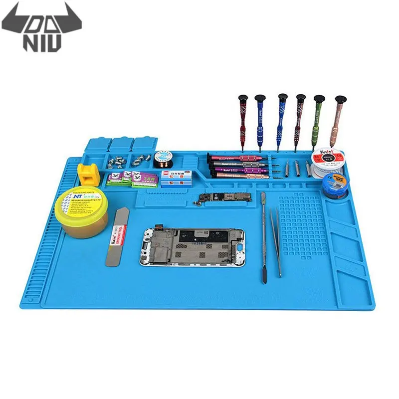 

DANIU S-170 480x318mm Silicone Pad Desk Work Mat Heat Insulation Maintenance Platform for BGA PCB Soldering Repair Tool