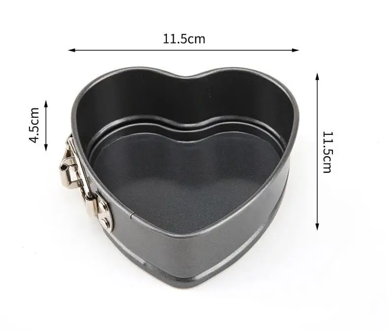 3PCS/SET Carbon Steel Cakes Molds Square Heart Type Removable Cake