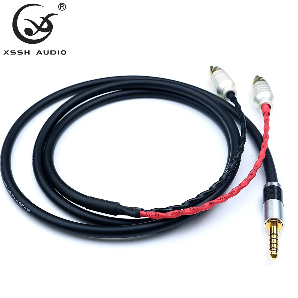 XSSH audio YIVO HIFI OFC pure copper Headphone Earphone Extension Cable Wire Cord 4 4mm to 2 RCA male Cables