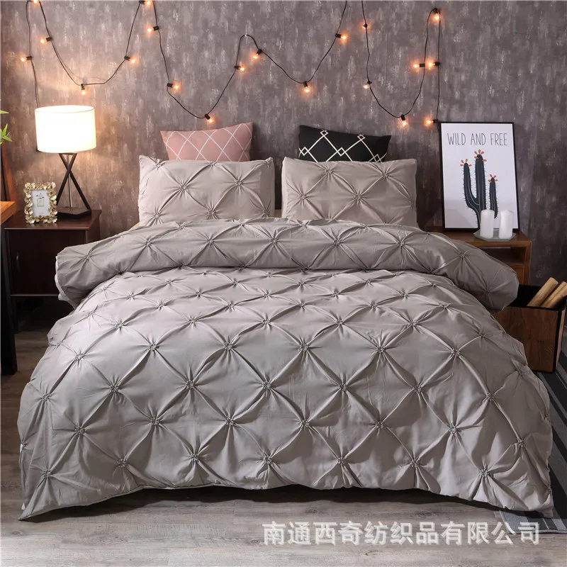 

Hot Sales Textile Pulling Flower Plain Color Solid Color Quilt Cover Bedding Article Hot Selling 3D