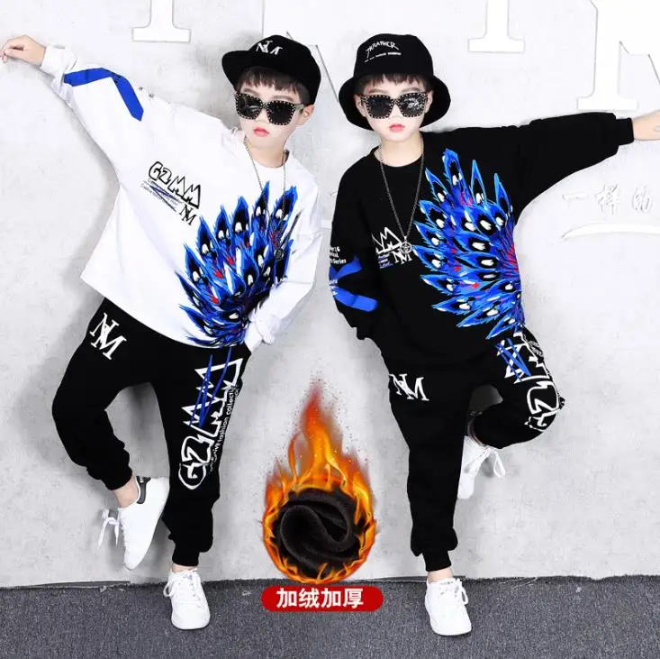 

2019 Winter Kids Warm Clothes Boys 3 4 5 6 7 8 9 10 11 12 Years Boys Clothing Set Sports Suits Boys Fleece Sweatshirts And Pants