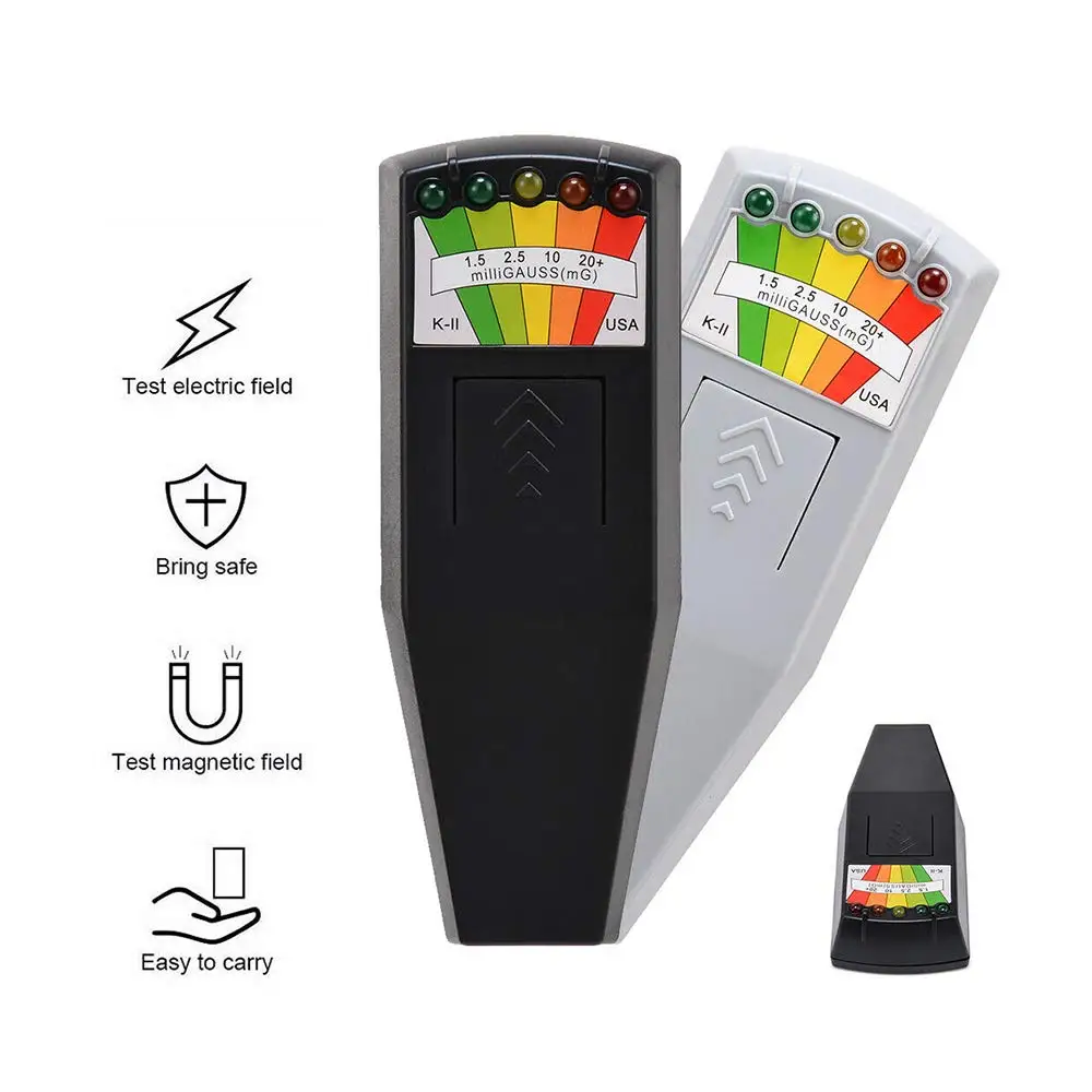 Najtaniej KII K2 pole elektromagnetyczne EMF miernik gaussa duch polowanie detektor przenośny detektor pola magnetycznego EMF 5 LED miernik gaussa