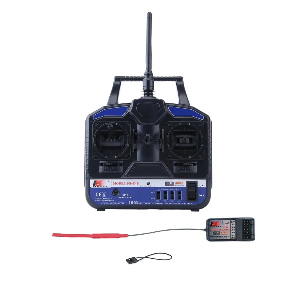 

FLY SKY 4 Channels 2.4GHz Remote Control & Receiver For FlySky FS-T4B RC Airplane