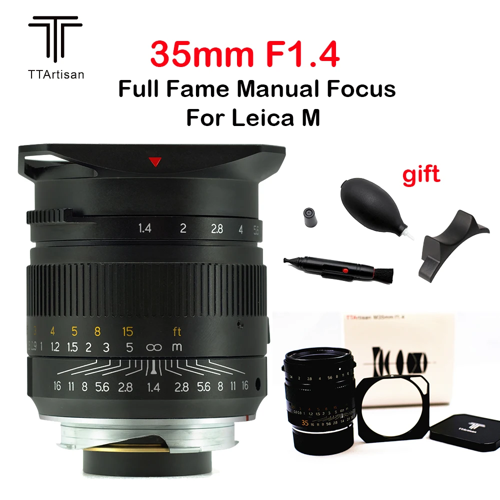 Объектив TTArtisan 35 мм F1.4 полноформатный объектив камеры для Leica M-Mount Like M-M M240 M3 M6 M7 M8 M9