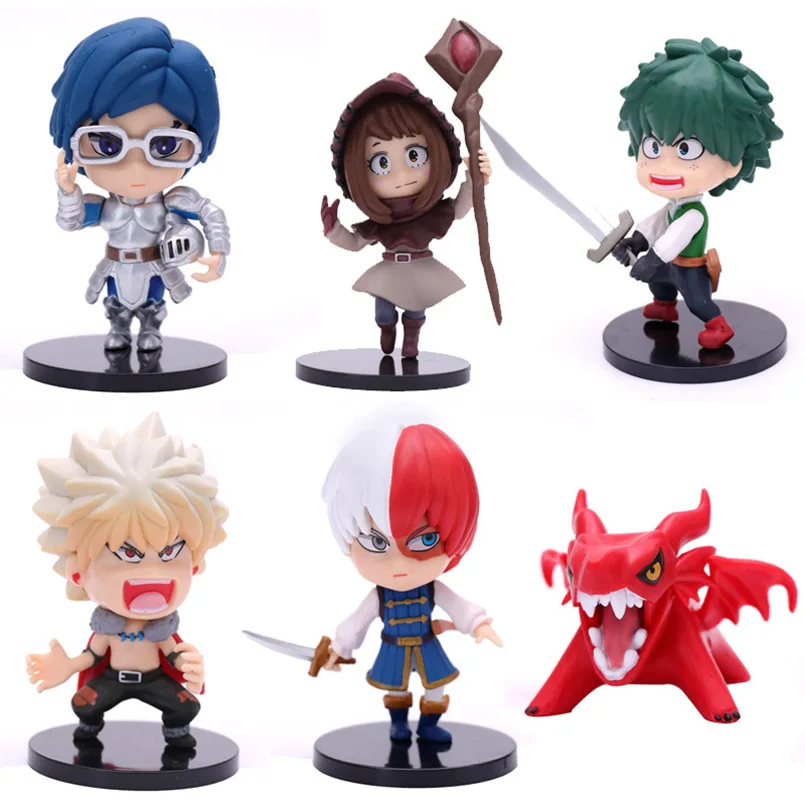 6 шт./лот японское аниме Q version Boku no Hero academic deku bakugou katsuki Todoroki Shoto ПВХ фигурка модель