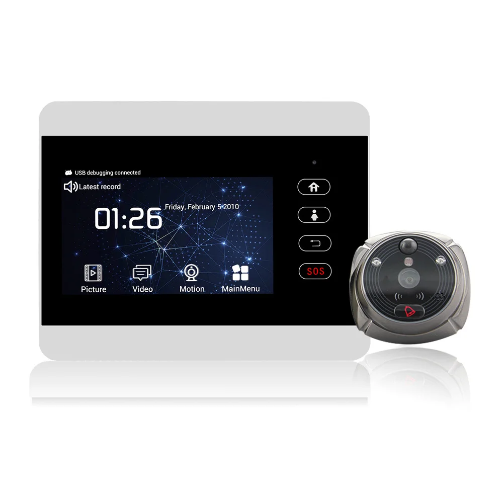 IHome5 4in экран WiFi Видеозвонок GSM глазок 1080P камера домофон система дверной звонок