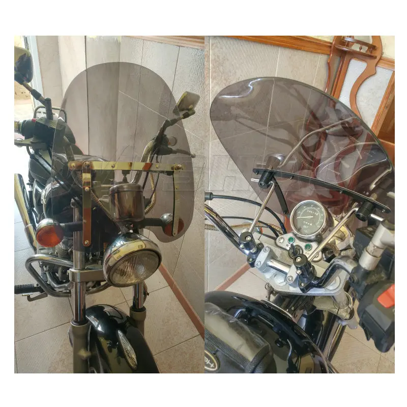 Ветровое стекло экран для 1986-2009 Kawasaki Vulcan VN 500 88 750 800 1500 VN1500 VN800 EN500 7/" 1" Руль Фиксированный экран - Цвет: 19in 25-28mm Gray