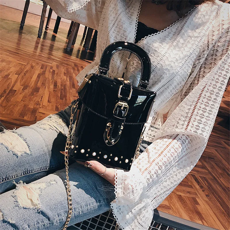 Bolsos PU Leather Crossbody Bags For Women Green rivet Shoulder Messenger Bag Lady Shopping Purses Handbags crossbody bags