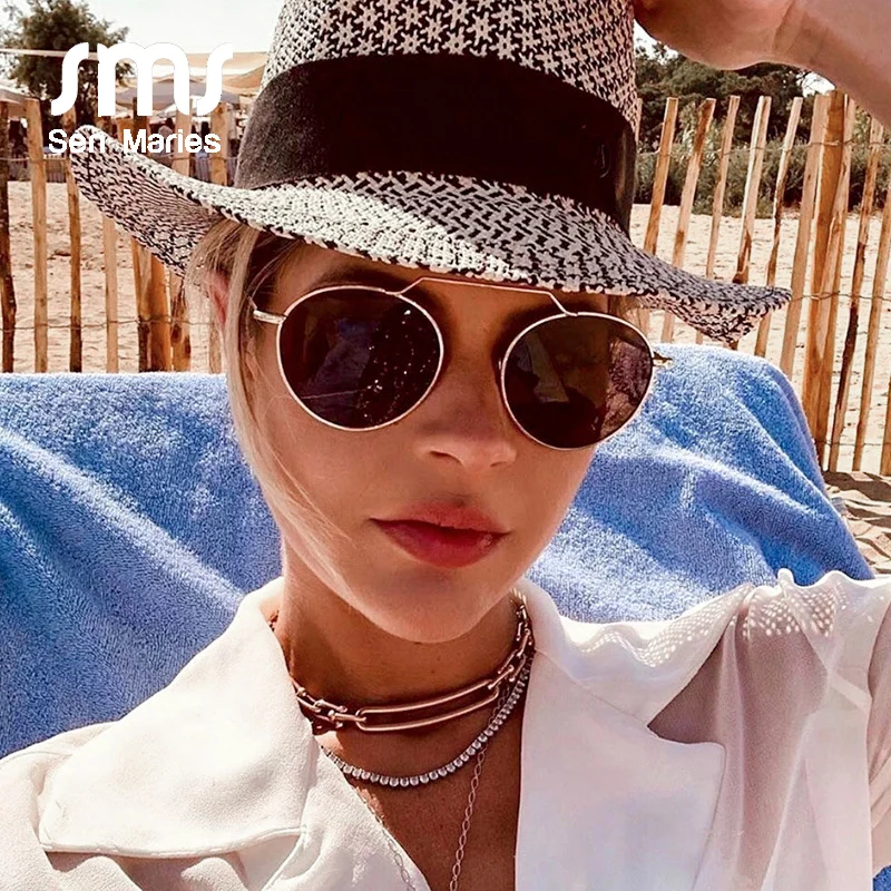 Vintage Round Tony Stark Sunglasses Women Men New Fashion Luxury Metal Retro Shades UV400 gafas de sol hombre Eyeglasses