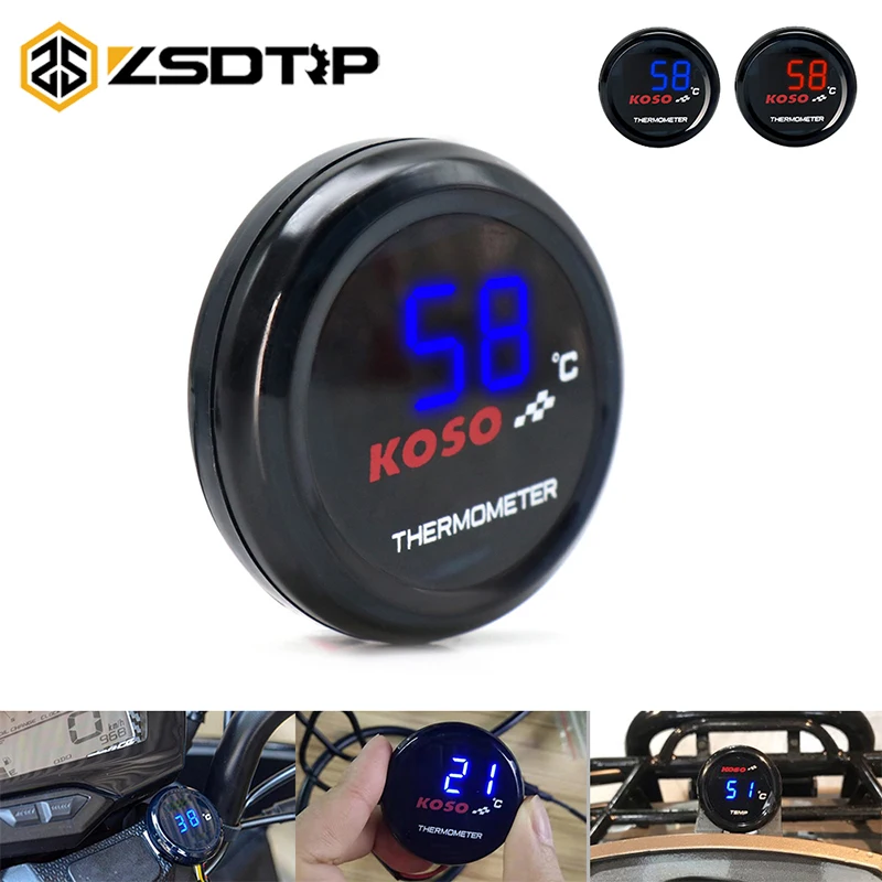 Цифровой термометр ZSDTRP для мотоцикла 12 В измеритель температуры воды Honda Kawasaki Yamaha