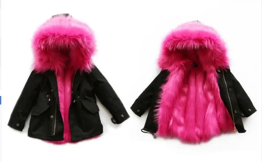 Новинка года; зимняя детская длинная стеганая Одежда для девочек детское утепленное пальто с искусственным мехом и капюшоном для мальчиков парки со съемной подкладкой для подростков; K34