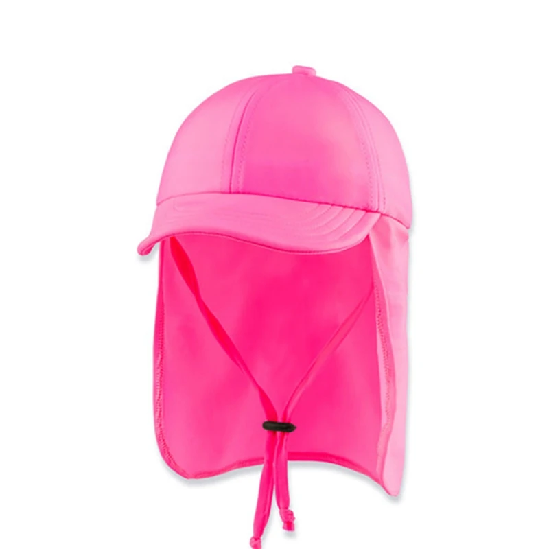 Outdoor Flap Cap Children Lightweight Foldable Adjustable Sunshade Neck Cover Sun Hat Sportswear Accessories With Chin Strap