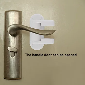 

New 2PCS Child Lock Door Lever Lock Protection Of Child Proof Locking Doors&Handles Adhesive Child Safety Kids Lock